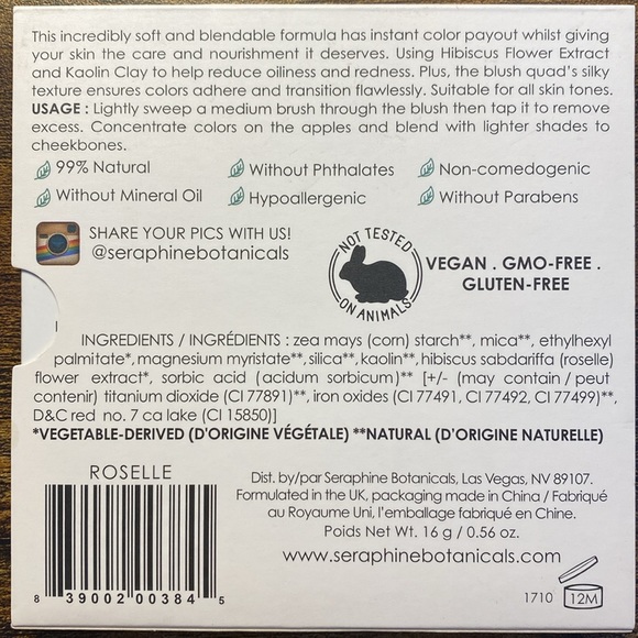 💕 host pick 💕 Seraphine Botanicals Happy Hibiscus Blush palette - Picture 2 of 5